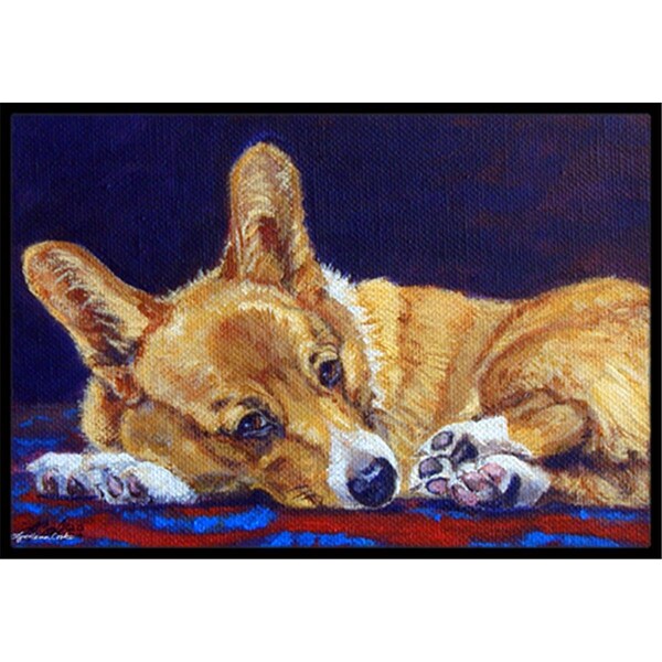 Carolines Treasures Corgi Blue Lonesome Indoor & Outdoor Mat, 24 x 36 in. CA77721 - main
